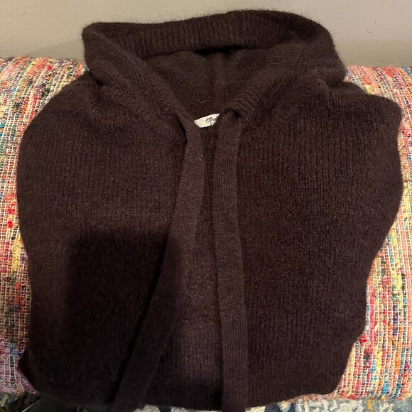 Madewell Oversized Hoodie Sweater in Heather Raisin. Size Medium. Like New. - Picture 4 of 7